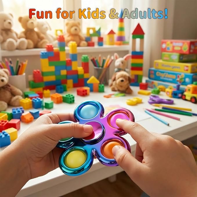 Figrol Fidget Toys 3 Pack,Pop Fidget Spinner for Kids & Adults Relieves Stress and Calm Down,Sensory Toys for Kids with Autism ADHD Toy