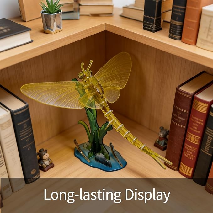 3D Acrylic Insect Puzzle DIY Bug Model Kit Animal STEM Gift | Building Kits Crafts Figurine Sculpture Nature Decoration Educational Display Toys for Kids Teens and Adults (Mayfly)