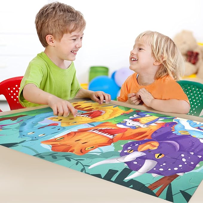 Jumbo Floor Puzzle for Kids,48 Piece Dinosaur Jigsaw Puzzle Ages 3-8 | Large Puzzle,Extra-thick Cardboard,Preschool Learning Toy,35x24 in Completed,Ages 3-8,Birthday Gift for Boys and Girls