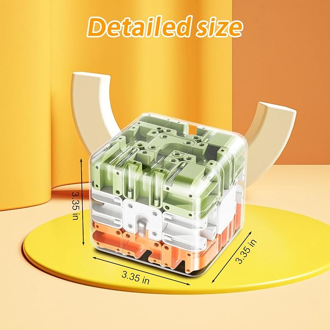 Large 3D Cube Puzzle for Kids 5-8 8-12,Rolling Ball Maze Cube,Labyrinth Puzzle Brain Teaser Game,Color Matched,Game,Education Sensory Toys,Birthday Gift for Adults Kids 8 9+ Years Old Boys