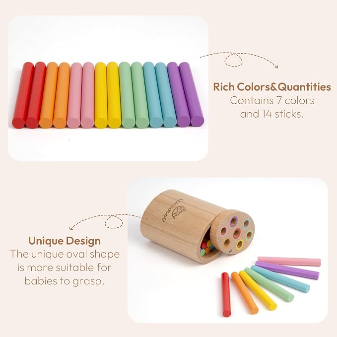Montessori Sorting Sticks Toy, Wooden Sensory Toy for Toddlers Ages 1-3 | 7 Color Matching Game, Fine Motor Skills, Color Cognition Activity, 18 Month Old Toys, Birthday Gift for Boys and Girls