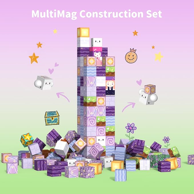 Magnetic Building Blocks 120PCS for Kids Boys Girls Ages 4-8 | Magnetic Cubes STEM Toy Set, Strong Magnets Construction Blocks, Educational Building Toy