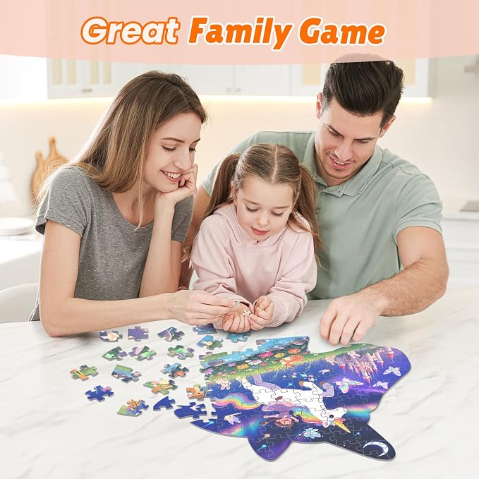 100 Piece Puzzles for Kids Ages 4-6 6-8, Educational Puzzles for Boys Girls | Unicorn Animal Jigsaw Puzzles for Kids, Floor Puzzles for Preschool Learning, 17"×20" Puzzles Toys For Child Birthday Gifts