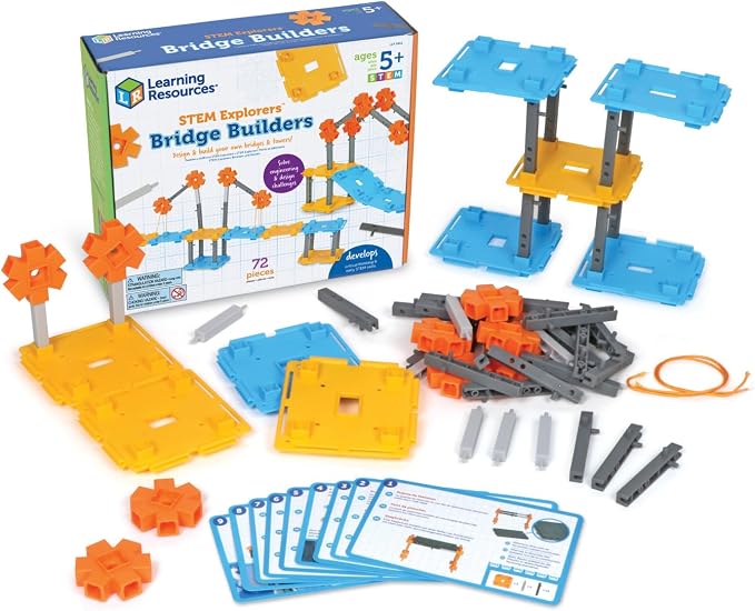 Learning Resources STEM Explorers Bridge Builders - Building Science Toys, Fine Motor Skills, Toddler Explorer Kit, Gifts for Boys and Girls
