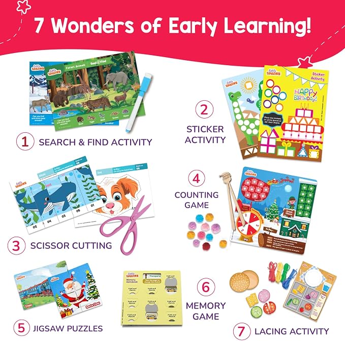 Smartivity Montessori Busy Box for Kids 3-6 Years | 7-in-1 Preschool Kit for Vocabulary, Counting, Alphabet & Motor Skills | Educational Birthday Gift for Kids