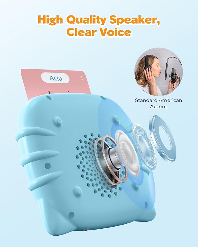 Airbition Bilingual Talking Flash Cards, 510 Words Spanish and English Blue | For Toddlers Ages 2+, Pocket Speech Therapy Toy with 31 Themes, Montessori Learning Toy, Sensory Learning Kit for Children