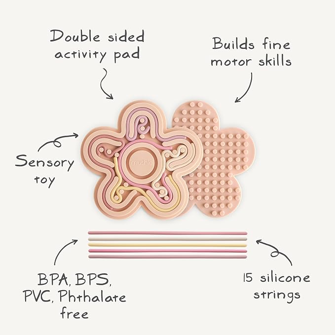 mushie Silicone Sensory Toy | 16 pcs for Kids 3 Years+ (Petal)