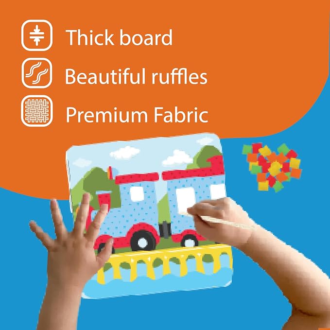 jackinthebox Poke Poke Art – Mess-Free Sewing Art for Kids, Great Gift for Children, Toys for Girls and Boys Ages 4 5 6 7 8 (Vehicle)