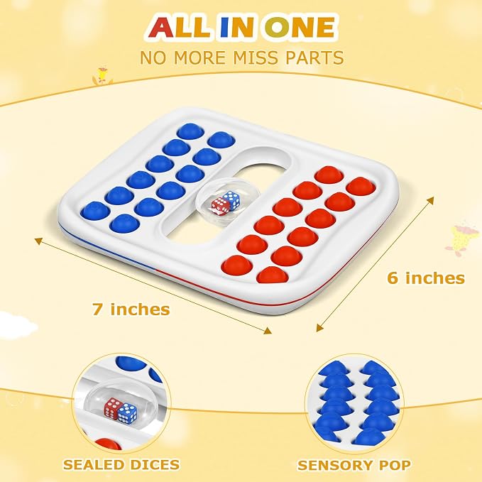 Pop Math Game Addition & Subtraction Game Learning Toys for Kids 5-7 | Preschool Kindergarten Classroom Must Haves Educational Toys, Learning Activities for 4 5 6 7 Boys Girls, 2 Player