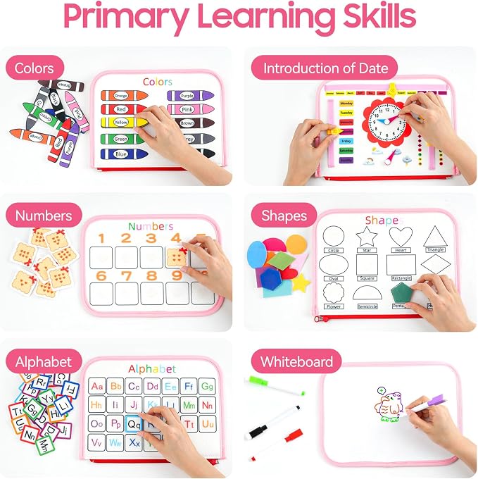 HumorPlay Busy Board Montessori Toys for 1,2,3 Year Old Girl Gifts, Sensory Educational Busy Book for Toddlers 1-3 Age, Christmas Birthday Gift for 1-2 Year Old Girl Toys