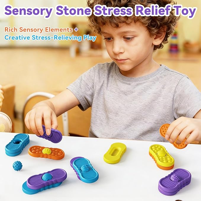 Silicone Sensory Fidget Toy for Kids and Adults, Quiet Tactile Toy 4 Pack | SILICONE TACTILE DESIGN: Features a silicone surface for touch-based interaction during everyday fidget play