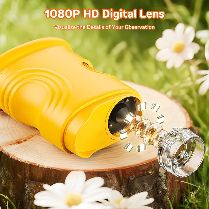 1000X Digital Handheld Microscope for Kids Portable Outdoor Toys & Gifts | 2.0" IPS Screen Magnifier, STEM Science Lab Magnifying Glass, Photo&Video Pocket Edu Toy for Boys & Girls Age 4-12, Orange