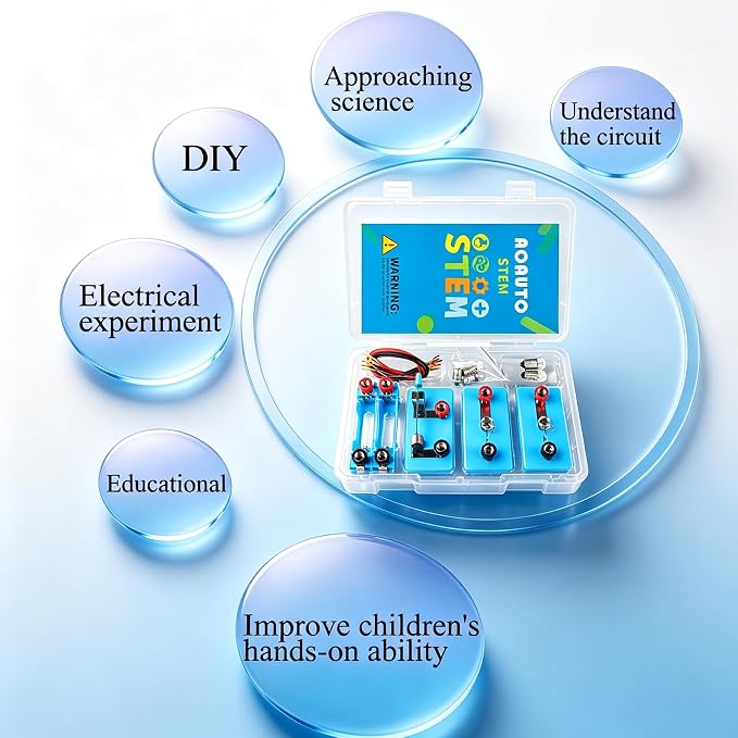 Kids Electric Circuit STEM Experiment Kit, Physics Learning Set for Series & Parallel Circuits, Teaching Supplies for Classroom & Homeschool Students