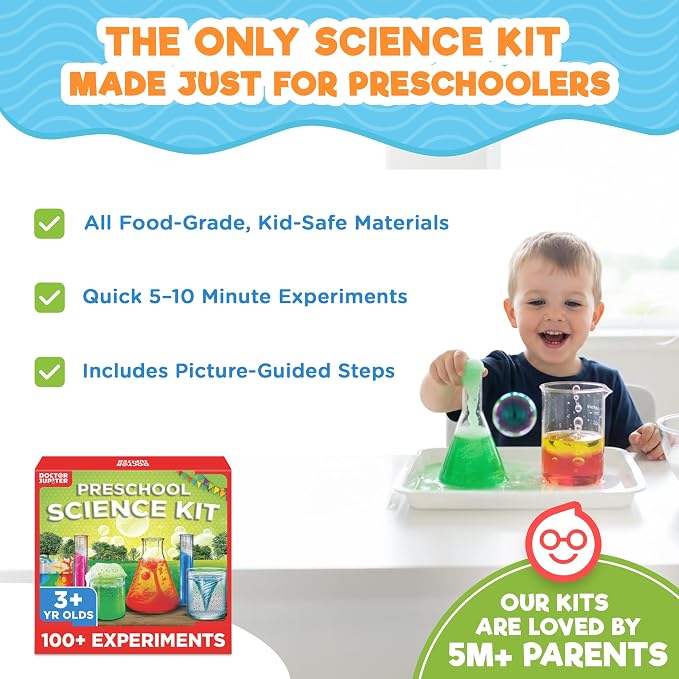 Doctor Jupiter Preschool Science Kit for Kids Ages 3-5, Birthday Gift | Science Kits for Kids Ages 3-5, 100+ Experiments, Birthday Gift for Boys & Girls Ages 3,4, Learning & Educational Toy