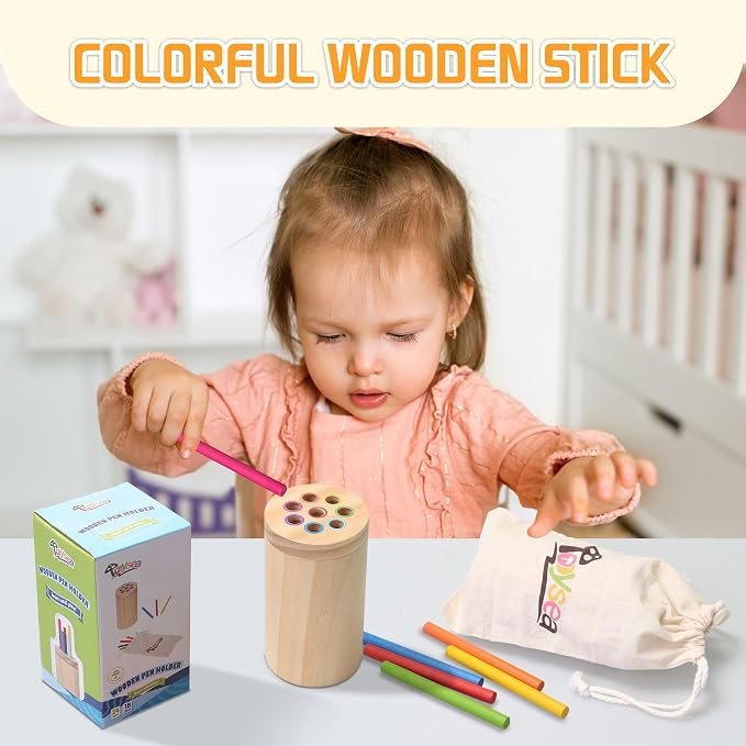 Montessori Toys for 1-3 Year Old,Color Sorting & Fine Motor Skills Preschool Learning Activities,Wooden Sensory Easter Toys for Toddlers