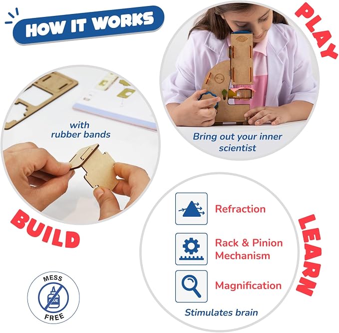 Smartivity DIY Microscope 100x Zoom STEM Toy for Kids 8-14 | Real Working Microscope | STEM Science Kit for Students | Birthday Gift for Boys & Girls Ages 8-14 Years