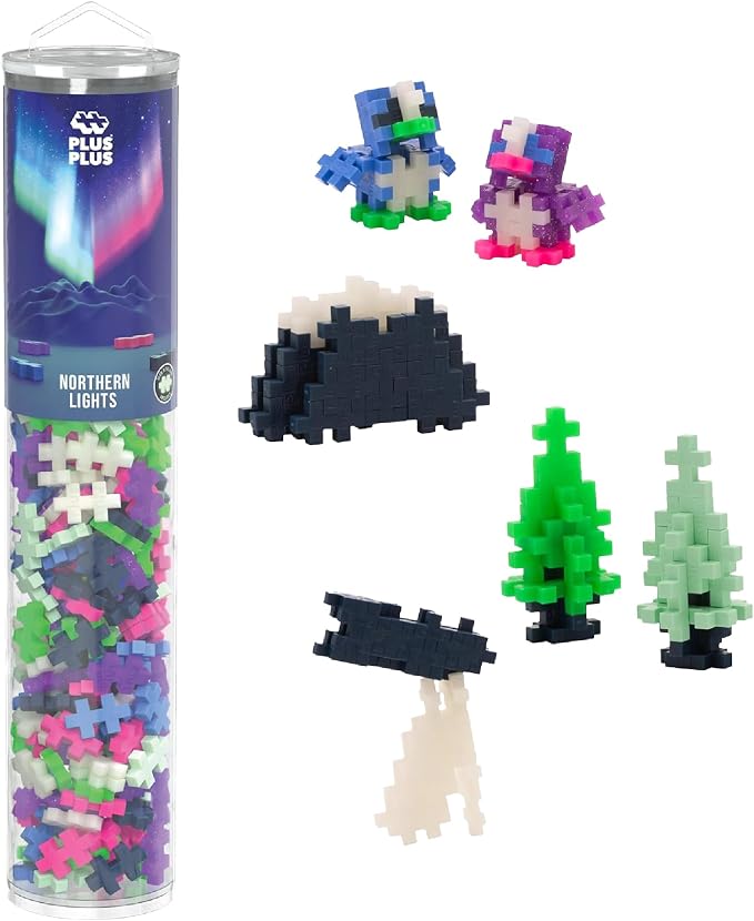 PLUS PLUS 240 Piece Northern Lights Mix, Mini Waffle Blocks STEM Toys | Sensory Bin Filler, Classroom Must Haves, Gifts for Boys & Girls, Autistic Toys, Christmas Stocking Stuffers for Kids