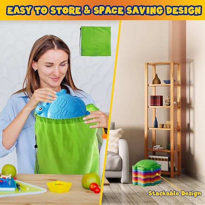 Stepping Stones for Kids, 12PCS Non-Slip Balance Steps Stones | Obstacle Courses Sensory Balance Toys, Coordination Game Gift for Boys Girls Indoor Outdoor Play Ages 3-5