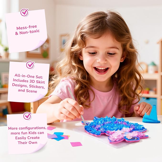 JoyCat Poke Art Kit for Girls, 3D Princess Craft with Fairy Tale Castle | Create layered 3D princess figures and a fairy-tale castle scene for a hands-on pretty pretty princess game experience.