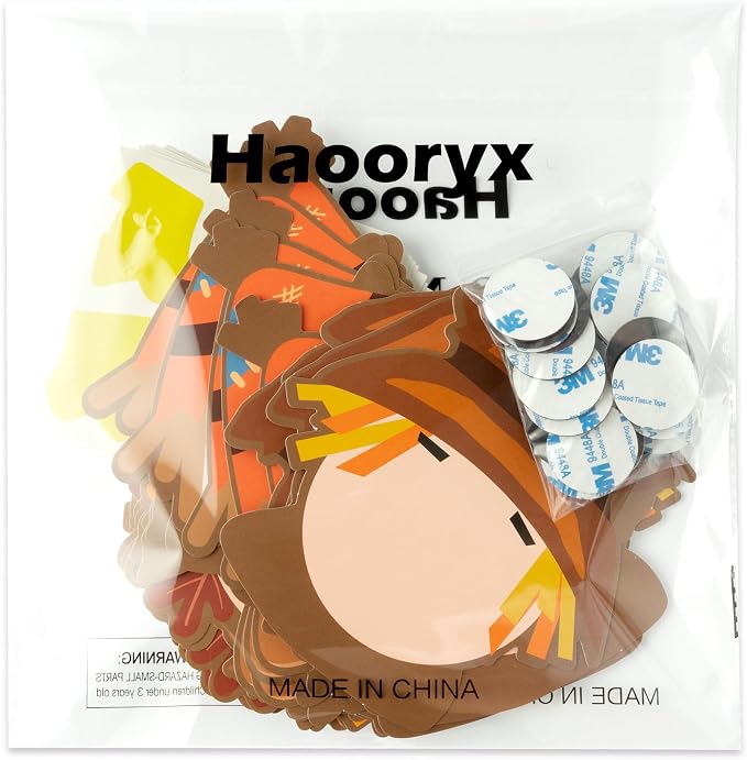 Haooryx DIY Fall Scarecrow Magnet Craft Kit - 30 Set Make Your Own Scarecrow Decoration Autumn Sticker Craft for Kid School Activity Class Art Project Home Refrigerator Class Bulletin Board Decoration