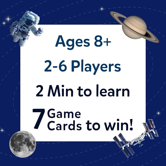 Skillmatics Guess in 10 – NASA Space, Educational Card Game, Gift for Kids | Family Trivia Game, STEM Board Game, Science & Planets, Screen-Free Fun, Girls & Boys Ages 8, 9, 10 and Up