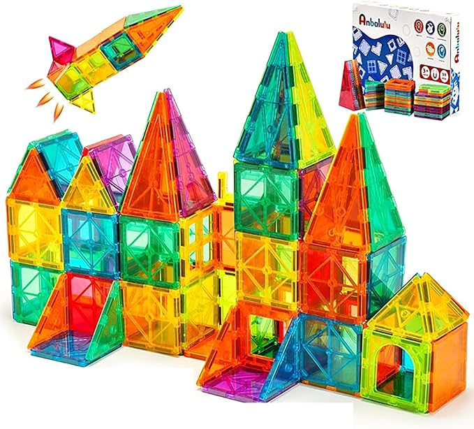 Anbalulu Magnetic Building Tiles,Magnetic Toys for Boys and Girls | Magnetic Assembly Set, Magnetic Building Blocks, 3D Stereo STEM Stacking Toys