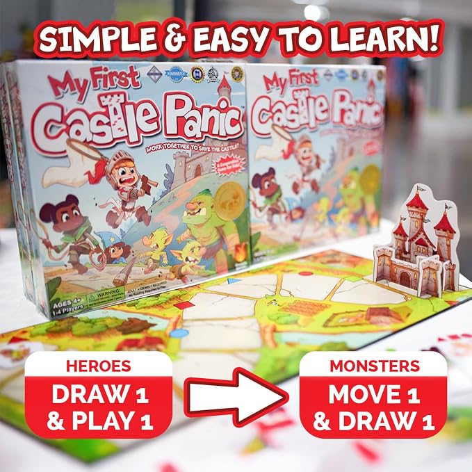 Fireside Games My First Castle Panic Fantasy Board Game | Ages 4+, Cooperative gameplay, Preschool friendly, Color matching, Family game night, Fantasy adventure