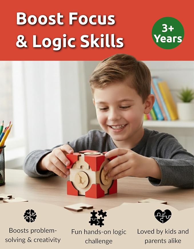 Phoenix Puzzle by Sharp Brain Zone – Interlocking Brain Teaser Cube, 3D Wooden Puzzle, Stress Relief Brain Teaser & Premium Decorative Teaser