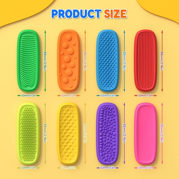 8-Pack Sensory Fidget Toys - Textured Suction Toys for Calming, Anxiety Relief, Classroom & Office Use, Ideal Christmas Stocking Stuffers, Gifts for Kids & Adults