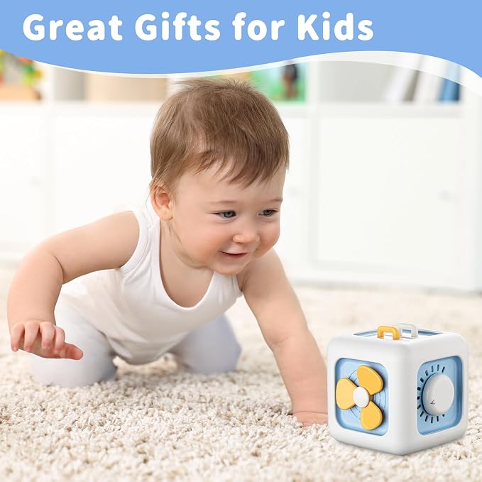 SOCBTNSO Montessori Busy Cube Travel Toy for Toddlers | Learning Fine Motor Skills, Birthday Gifts for 1 Year Old and 12 Months Baby
