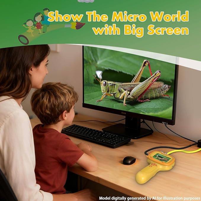 Daxiongmao Borescope Camera with Light for Kids | STEM Science Educational Toy for 3 4 5 6 7 8 9 10 Years Old Boys & Girls | Birthday Gift for Outdoor Adventures & Nature Discovery（Orange）