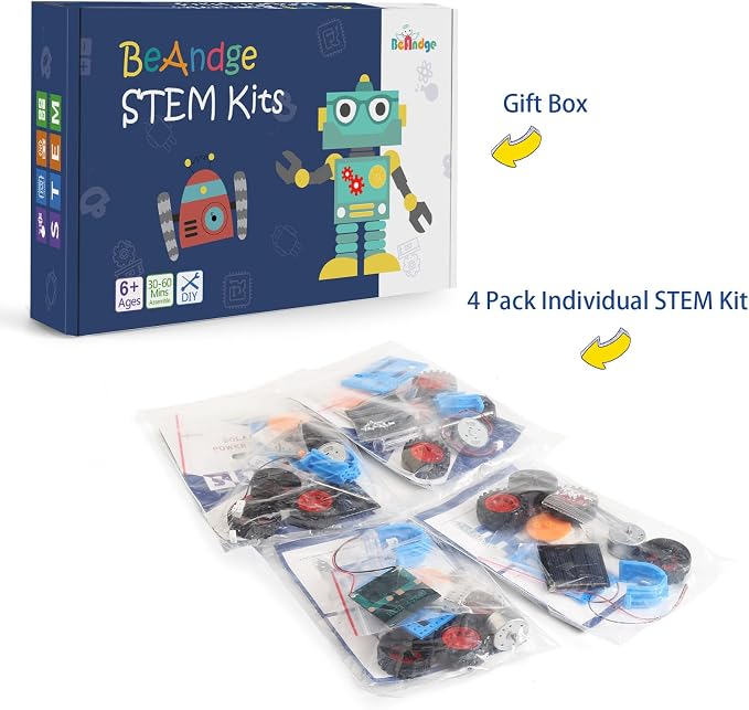 Bulk STEM Solar Robot Kits, STEM Building Toys for Kids Crafts 8-13 | Robotics Science Motor Kits for Kids, Solar Power Car Toys for Classroom Boys Girls Gifts, Engineering Experiments Projects