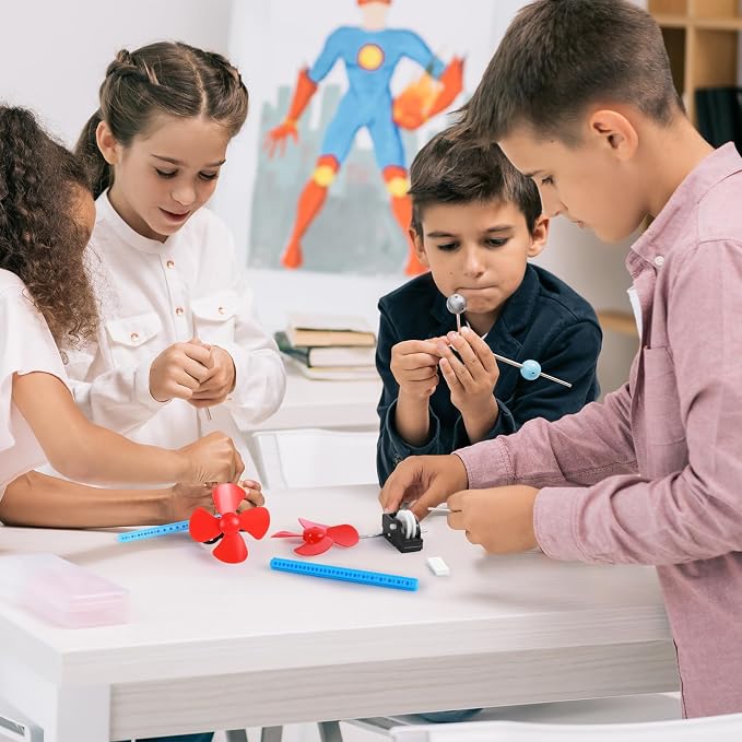 10 Bulk STEM Fan Kits for Kids, Party Favors Birthday Return Gifts Science Toys STEM Kit, Educational Classroom Crafts Projects for Boys, Summer Activities 8 9 10 Year Old
