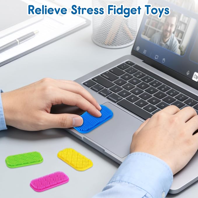 Sensory Fidget Toys for Kids Adults, Sensory Calm Strips for ADHD, Autism with Suction Cups, Texture Relief Toys for Kids Over 3 Years