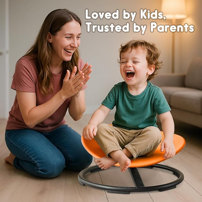 Spinning Chair For Kids With Autistic And ADHD, Sensory Sit And Spin Age 3+ | ADHD Chair Helps Release Energy, Improve Motor Skills And Focus Through Fun Movement At Home, School Or Sensory Spaces
