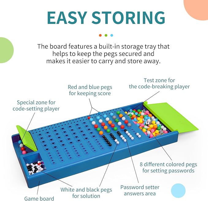 Code Breaking Family Board Game Code Breakers STEM Game Brain Exercise Logic Development Toys for Boys & Girls Ages 8 Years up and Adults Blue…