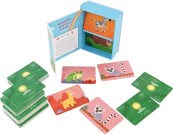 Memory Matching Game for Kids Ages 3+ – Memory Card Game with 72 Large Thick Cards, Preschool Learning Game (Noah's Ark)