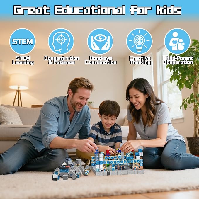 Growsland Magnetic Blocks - 200PCS Magnets Cubes | Magnetic Building Blocks STEM Montessori Sensory Toys for 3 4 5 6 7 8-13 Year Old Boys Girls Birthday for Kids