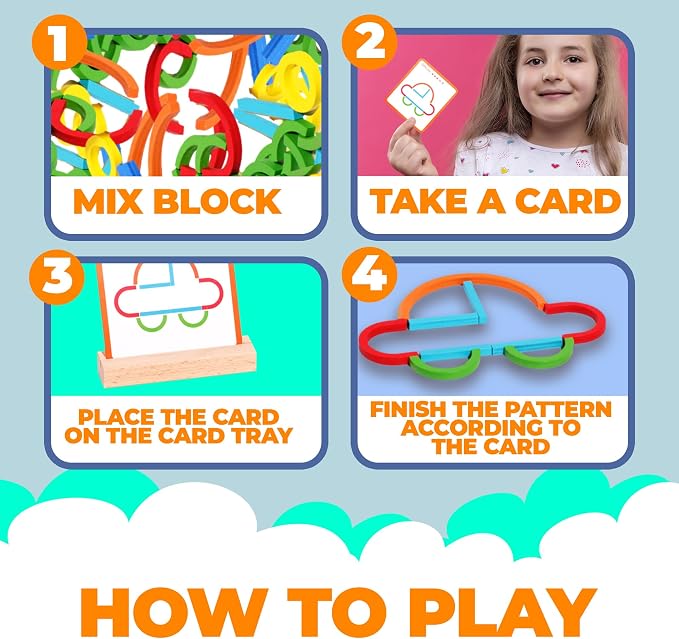 puzgic Stem Kids Toys for Creative Learning Building Educational Resources Kids Toy for Preschool and Kindergarten 3 4 5 6 Years Old Boys and Girls Brain Teaser Smart Sticks Toys