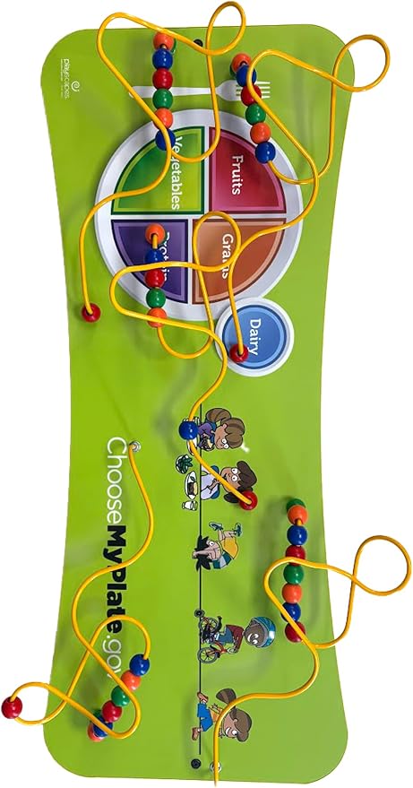 Wire & Bead Maze Activity Wall – Wall Busy Board for 24+ Months Old – Easy-to-Clean Bead Puzzle for Playrooms, Daycares, Classrooms, & Waiting Rooms – No Batteries or Loose Parts – MyPlate