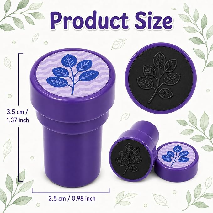 Cinrobiye 24 Pcs Nature Leaf Stampers for Kids, Pre-Inked Leaf Party Favor Set, Forest Theme Birthday Party Supplies, Classroom Rewards, Goody Bag Fillers, Piñata Fillers, Treasure Box Toys