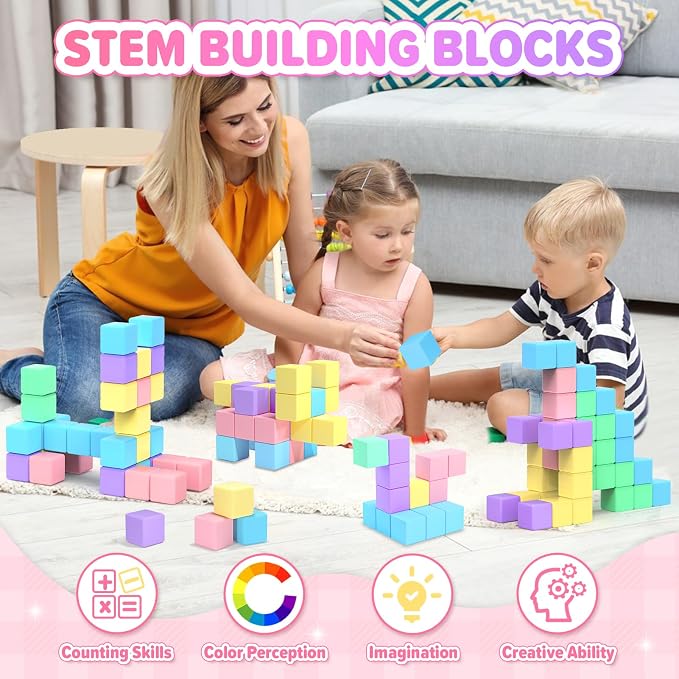 KAEILORU 45pcs Magnetic Blocks for Kids Ages 3-5 Magnetic Building Blocks