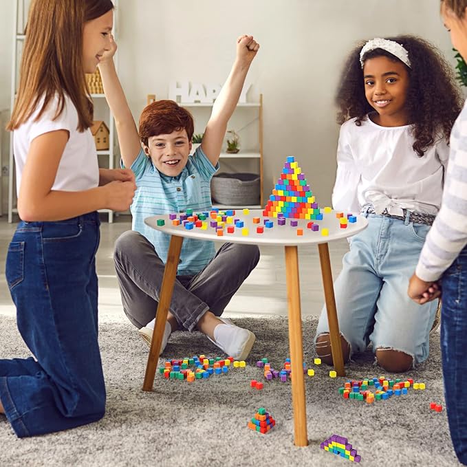Sasylvia 72 Pcs Small Wooden Colored Blocks Painted Wooden Cubes Square Building Blocks for Adults Craft Art, 6 Assorted Colors (Mixed Color,0.4 Inch)