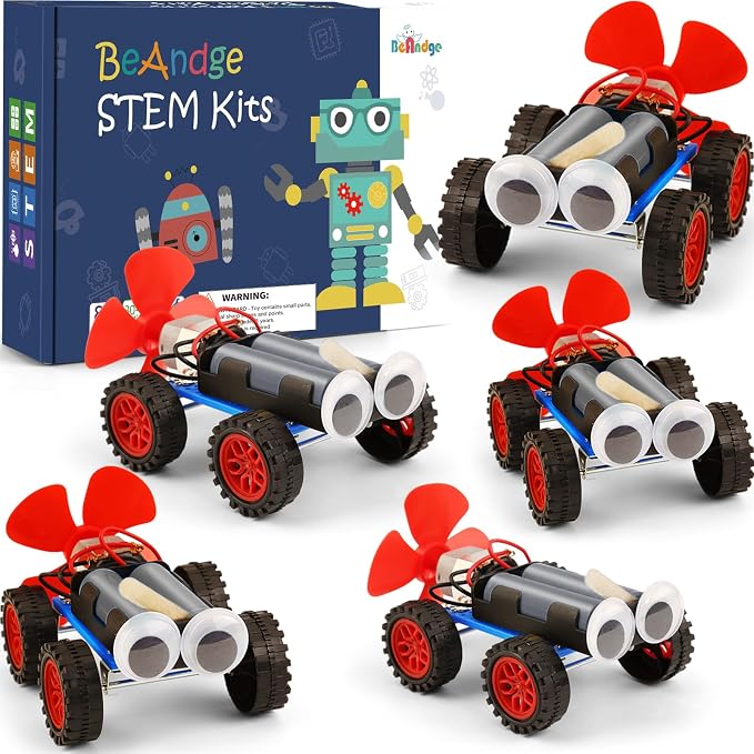 STEM Science Kits for Kids, 5 Set Wind Powered Car for Boy Toys Bulk Gifts | STEM Toys for ages 8-13, Robot Building Crafts Kit for Classroom Activities, Engineering Science Experiments Projects 9-12