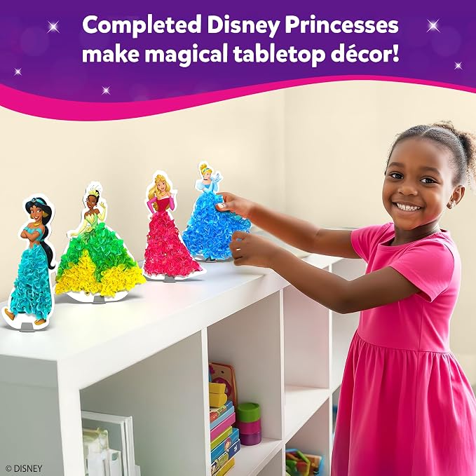 Skillmatics Poke-in Art – Disney Princesses, Wood Craft Kit, Gift for Kids | DIY Mess-Free Fun, Cinderella, Ariel Fine Motor Skills, Screen-Free, Travel Activity, Girls & Boys Ages 4, 5, 6, 7, 8, 9