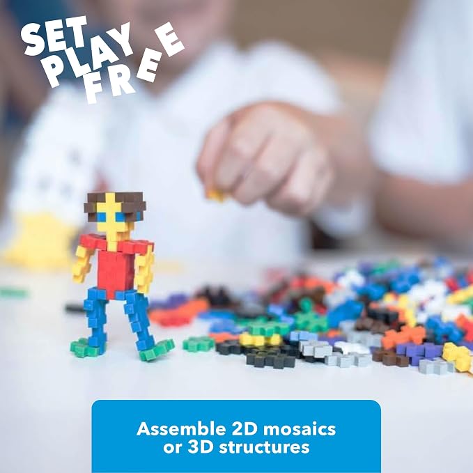 PLUS PLUS 600 Piece Basic Mix - Mini Waffle Blocks, Classroom Must Haves | STEM Toys, Sensory Bin Filler, Autistic Kids Must Haves, Gifts for Boys & Girls, Christmas Stocking Stuffers for Kids