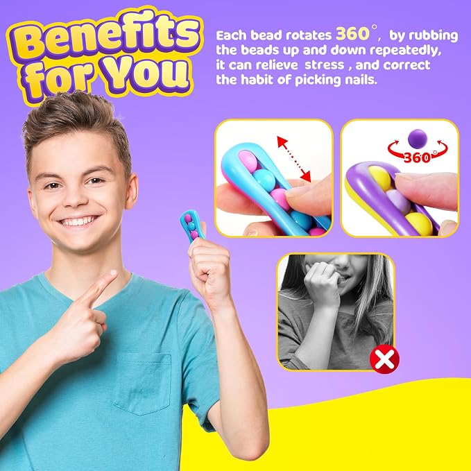 LESONG Fidget Sensory Toys for Kids: 6 Pack Colorful Finger Spinner Toys | Stress Relief ADHD Tools for Kids with Autism - Quiet Desk Fidgets for Classroom - Special Education Classroom Must Haves