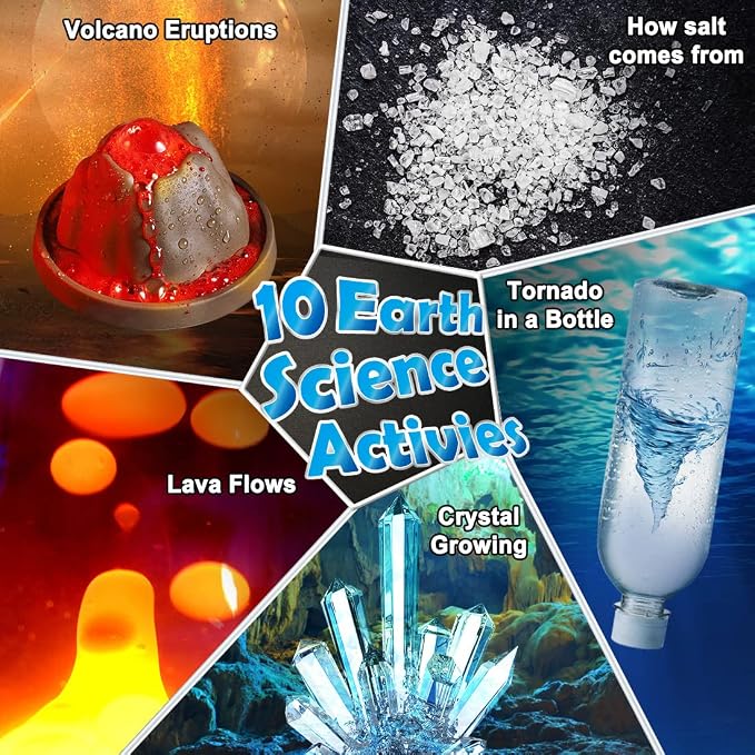 UNGLINGA 70 Lab Experiments Science Kits for Kids Chemistry Set Toys | Crystal, Erupting Volcano, Fruit Circuits, S.T.E.M Activities Science Project, Birthday Gifts Idea for Girls Boys