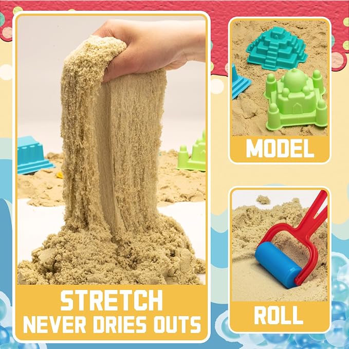 Ocean & Sand Sensory Bin with Lid, 42 Pcs Sea Animals Kit Preschool Tool | Developmental Birthday Gifts Boys Girls and Kids, Learning Activities Box, Outdoor Sandbox Toys for Toddlers
