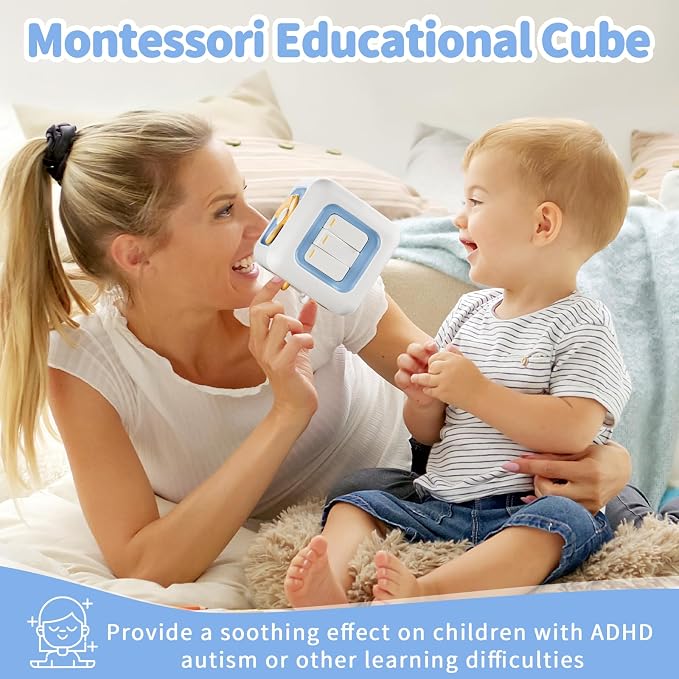 SOCBTNSO Montessori Busy Cube Travel Toy for Toddlers | Learning Fine Motor Skills, Birthday Gifts for 1 Year Old and 12 Months Baby